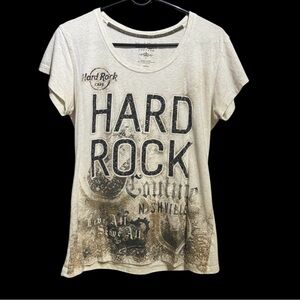 Hard Rock Cafe Nashville Beige Graphic Tee